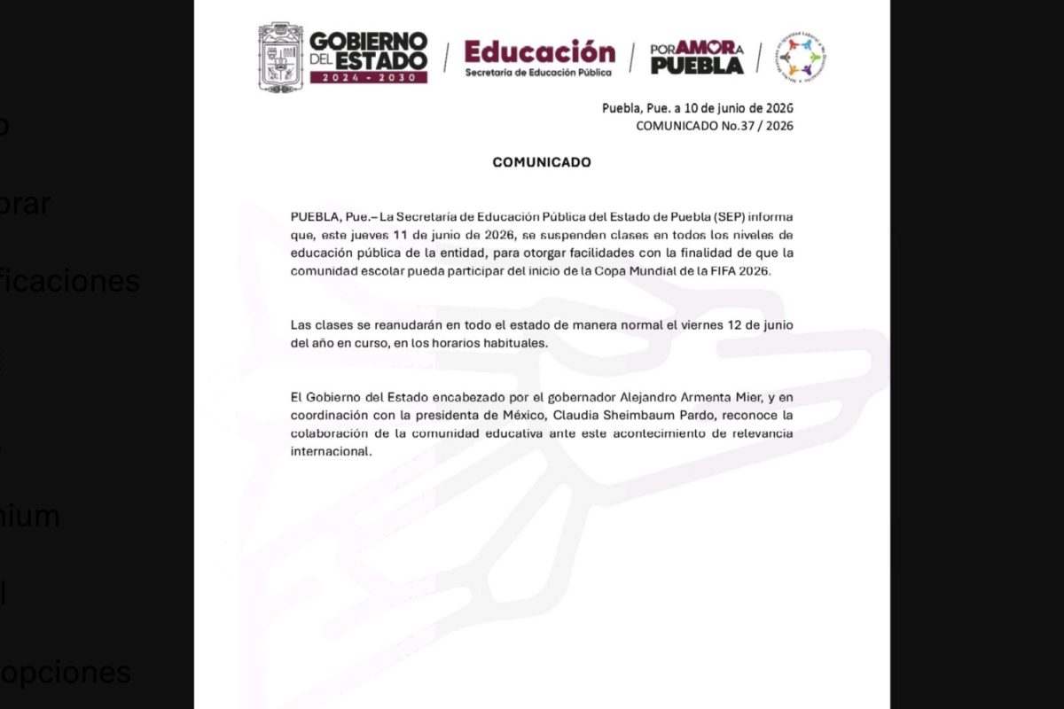 Puebla suspends classes on June 11 to support FIFA World Cup kickoff