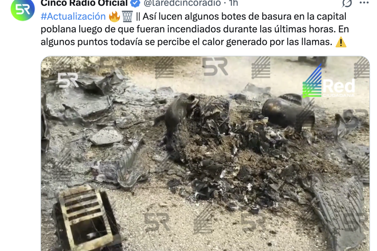 Arson Threatens Puebla’s Urban Furniture Amid Rising Trash Container Fires