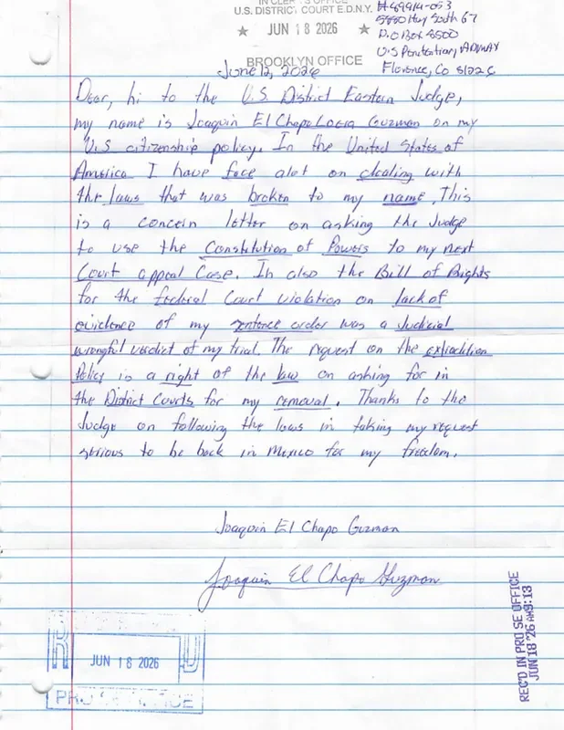 El Chapo invokes US Constitution in new bid for freedom and return to Mexico