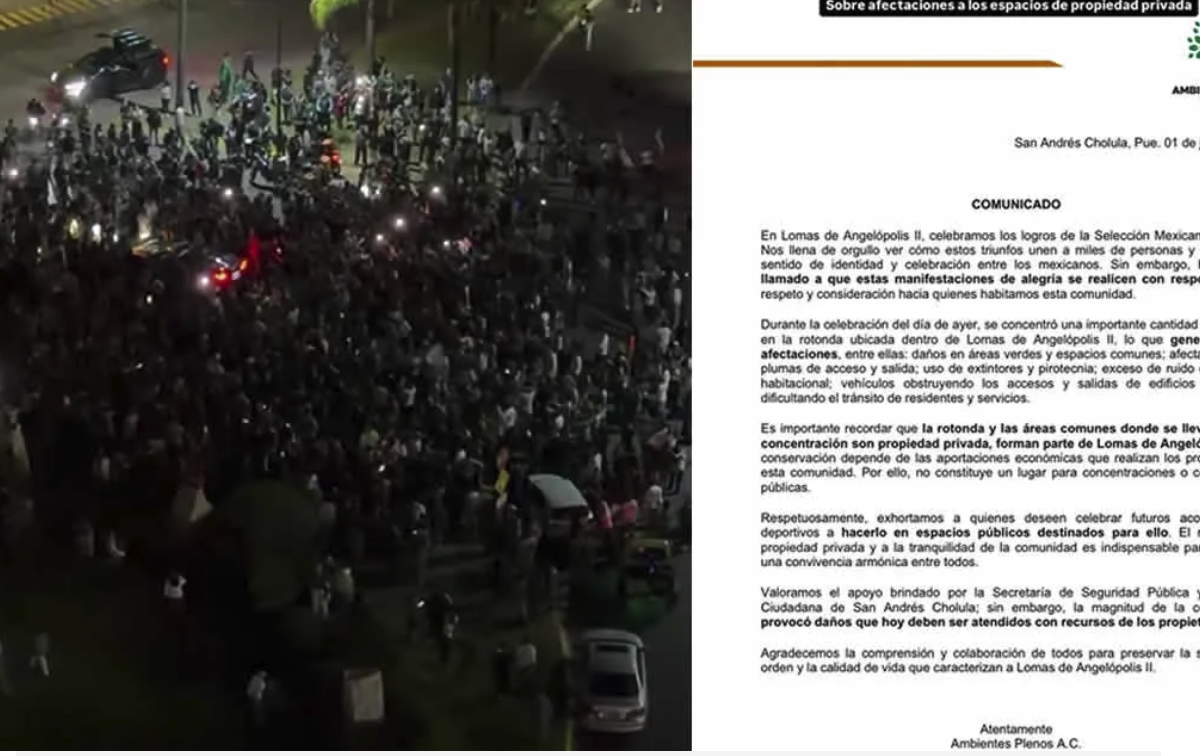 Lomas de Angelópolis cancels public celebrations in private roundabout after Mexico’s soccer win