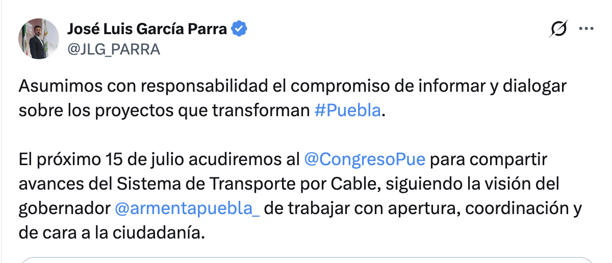 Puebla’s Government Opens Dialogue on Cablebús Project Ahead of July 15 Congressional Report