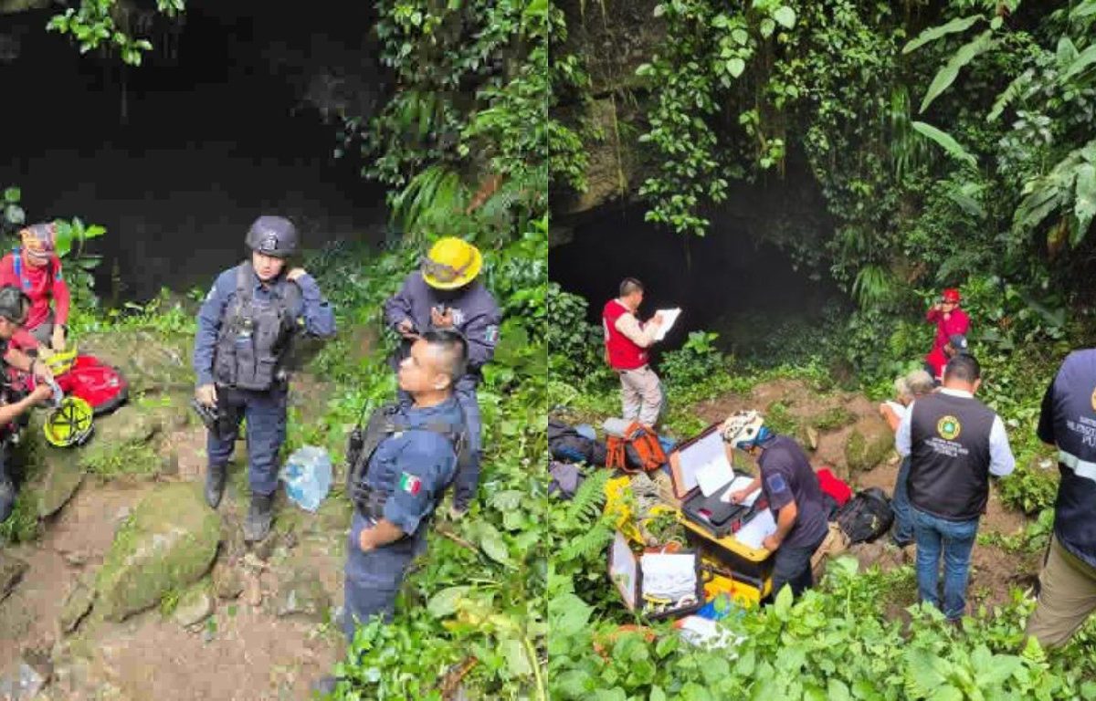 Father and Daughters Missing in Puebla Cave Likely 1,000 Meters Deep; Search Continues